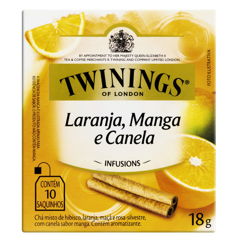 Chá Twinings Laranja Manga E Canela Sachê 18g C/10 Unidades