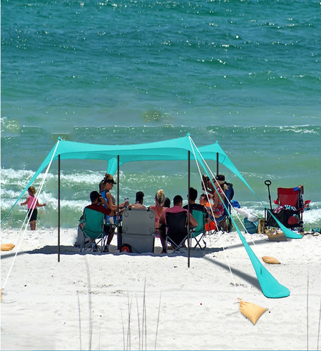 Toldo De Playa Con Toldo Para De Campaña De 3 X 3 Met Color Azul Claro