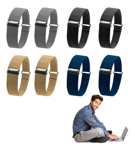 4 Par Manga Brazo Para Hombre Banda Elastica Ajustabl