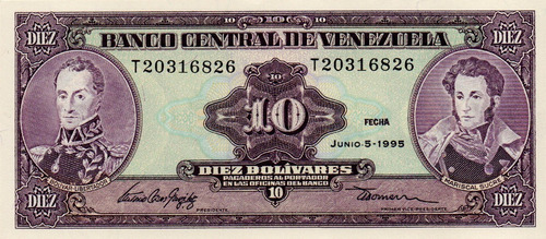 Billete 10 Bolívares 5 De Junio 1995 Serial T8