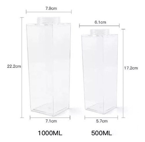 Botella De Agua De Cartón De Leche Transparente Cuadrada De