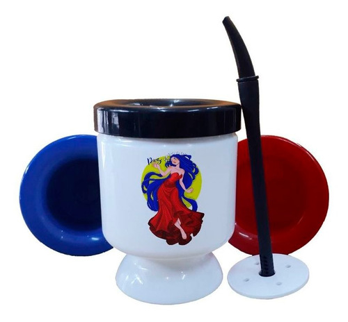 Mate Plastico Venezuela Woman Mujer Bandera Paz