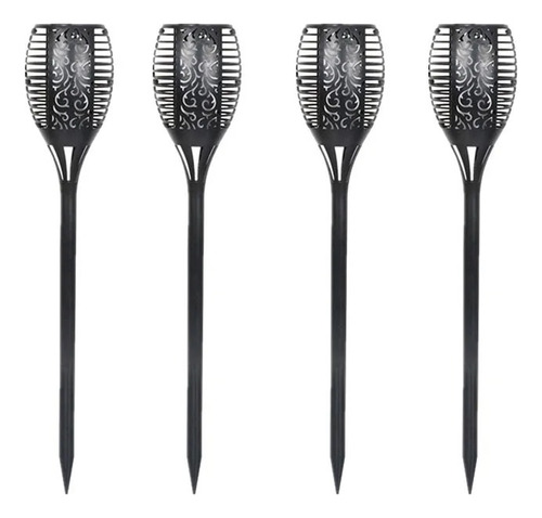 Pack X 4 Antorcha Solar Led Flama Decoración Patio Y Jardin