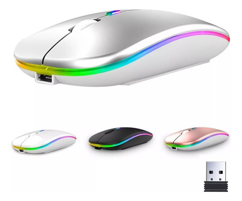 Mouse Gamer Rgb Bluetooth Inalámbrico Recargable Silencioso