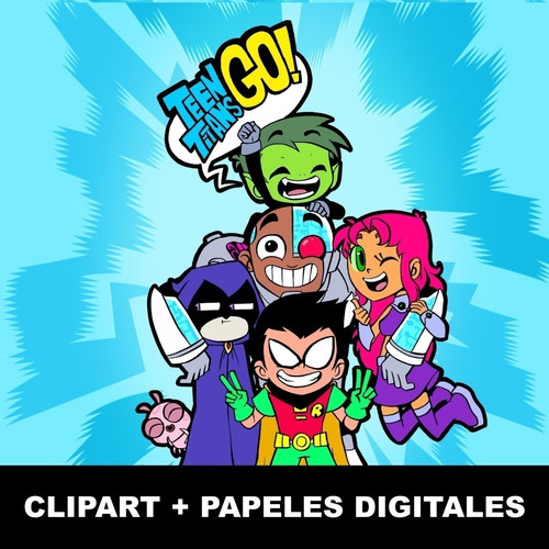 Super Kit Jóvenes Titanes Clipart Png Y Papeles 