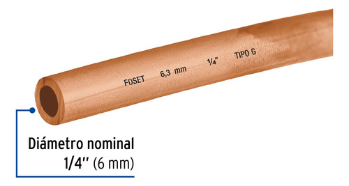 Tubo Flexible Cobre 1/4´ X 15m Gas Aire Comprimido 48155
