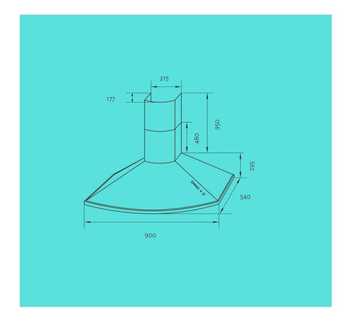 Extractor purificador de cocina TST Lanin ac. inox. de pared 900mm x 295mm x 510mm acero inoxidable 220V