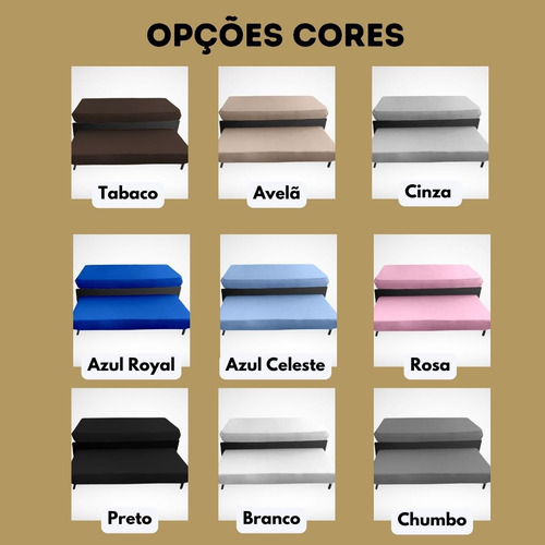 Capa Para Cama Auxiliar + Capa Colchão Solteiro Malha Gel Cor Marrom-escuro Desenho Do Tecido Liso
