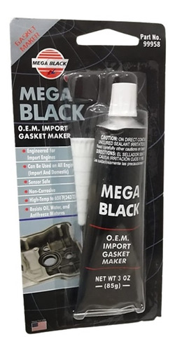 Imagen 1 de 1 de Silicon Negro Mega Black Altas Temperaturas 85 Gramos