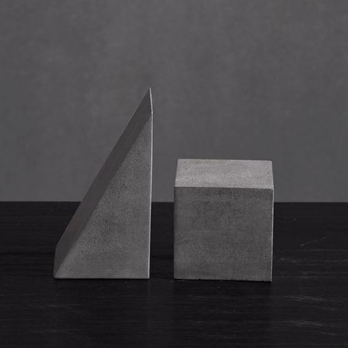 Sujetalibros Figuras Geometricas Minimalista Cemento+maceta