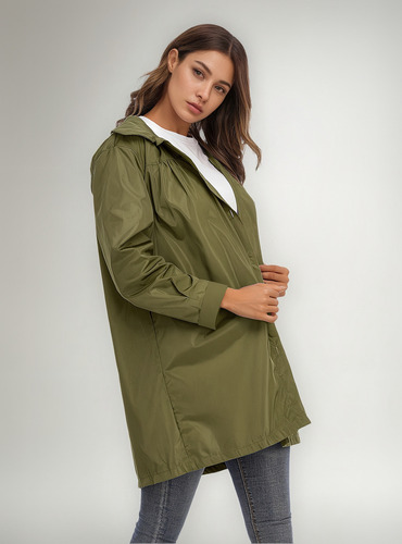 Ropa Impermeable Para Mujer, Chaqueta Impermeable Con Capuch