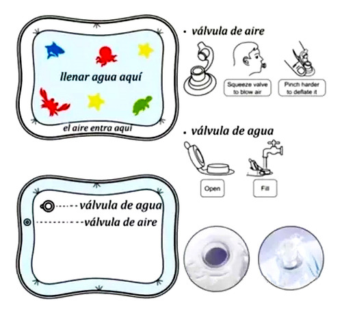 Colchoneta Inflable Bebe Cama Agua Infantil Juguete Tapete Pulpo