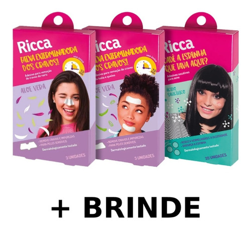 Kit Completo Antiacne Ricca Para Cravos E Espinhas + Brinde