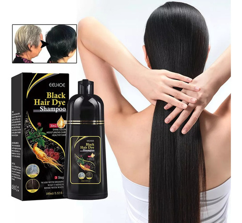 . Shampoos De Tintura De Cabelo Preto Instantâneo 100 Ml