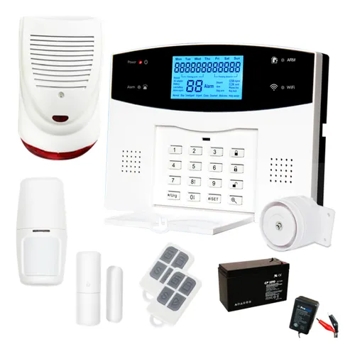 Kit Alarma Domiciliaria Inalámbrica Celular Wifi Gsm Bateria