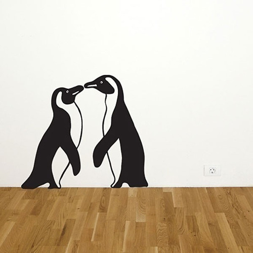 Vinilo Decorativo Pinguin Enamorados 