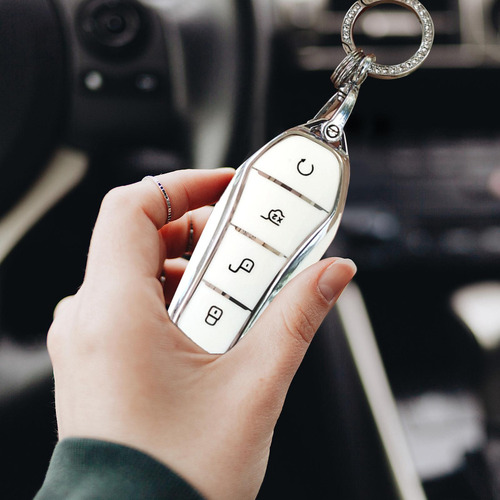 Ys Funda De Tpu Para Llave Para Coche Byd Blanco Con Llavero