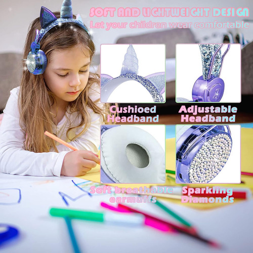 Auriculares Para Niños Inalámbrico Diseño Unicornio.regalo.