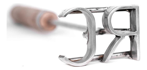 Ferro Marca Em Aço Inox Gado Simples 2 Letras