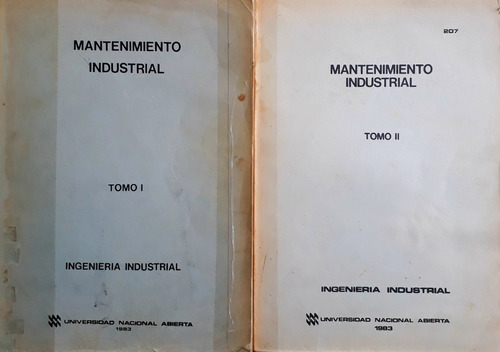 Libros Mantenimiento Industrial - Tomo 1 Y Tomo 2 - Una