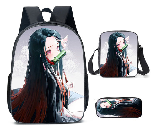 3 Piezas Mochila Demon Slayer Kamado Nezuko Bolsa De Almu 43