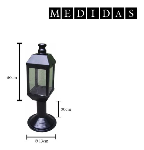 Imagen 3 de 7 de Lampara Farol De Jardin Exterior Marca Sendero Apto Led 1130