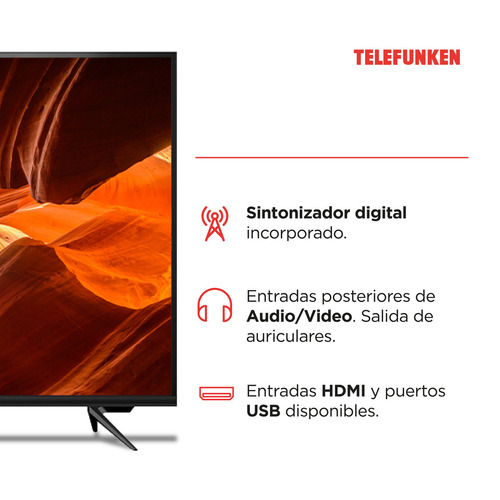 Imagen 5 de 5 de Smart Tv Telefunken 50 4k Tk5022 Sintonizador Digital 220v