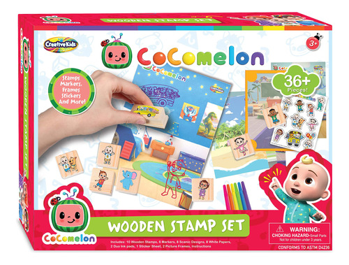 Creative Kids Cocomelon - Juego De Sellos De Madera De Más.