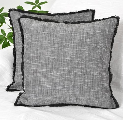 Funda De Almohada De Algodón Orgánico Con Borlas, Cubierta D