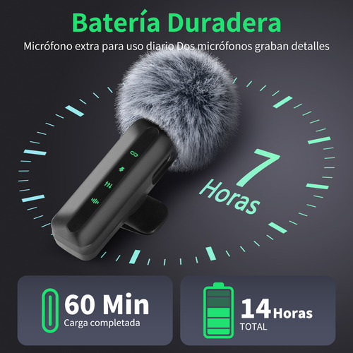 Micrófono De Solapa Inalámbrico Para iPhone, iPad Y Android Moyac MYCMIC201