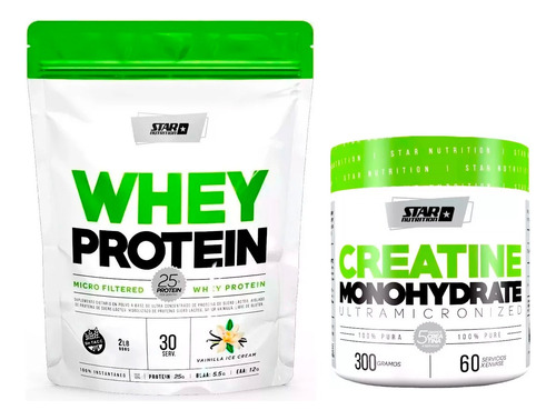 Kit Star Nutrition Whey Protein 2 Lb + Creatina 300 Gr