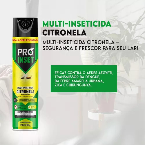 Pro Inset 350ml Ação Imediata Contra Insetos - 3 Un