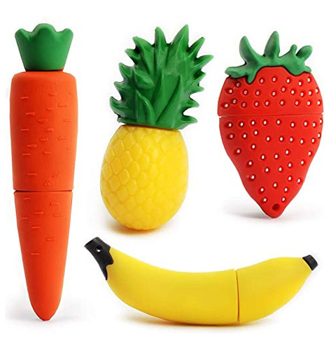 Leizhan 4 Unidades Flash Usb De Frutas De 32 Gb, Lindo Disco