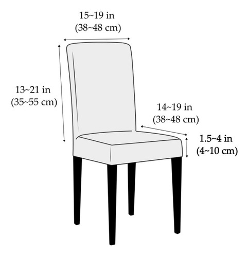 Juego De 6 Fundas Elásticas Lavables Para Sillas De Comedor