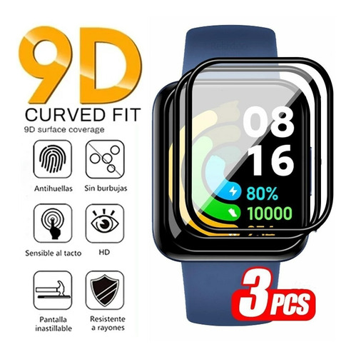 3 Micas De Tpu 3d Premium Compatible Con Redmi Watch 2 Lite
