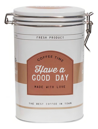 Pote Lata Porta Mantimentos Metal Retro Para Café Com Fecho