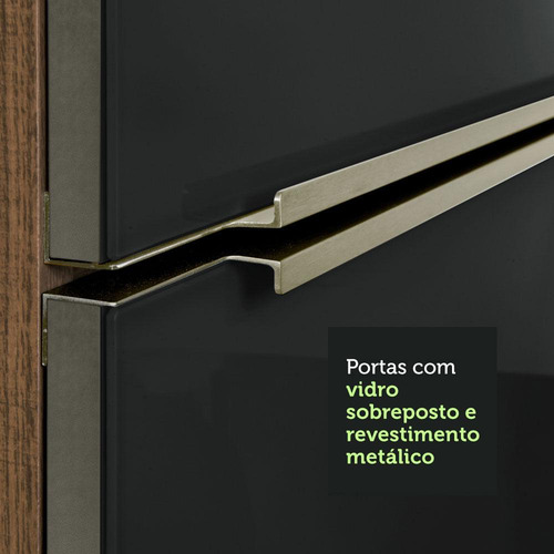 Mueble Para Horno Y Microondas Madesa Lux Sin Encimera Mn Color Rustic/Negro