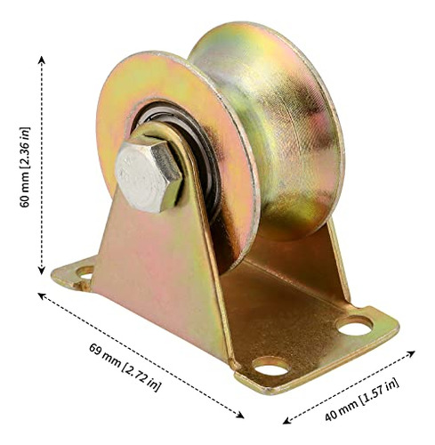 Rueda U 2puLG Acero, Carga 660 Lbs, Para Puertas Corredizas