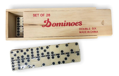 Juego De Domino 28 Piezas En Caja De Madera