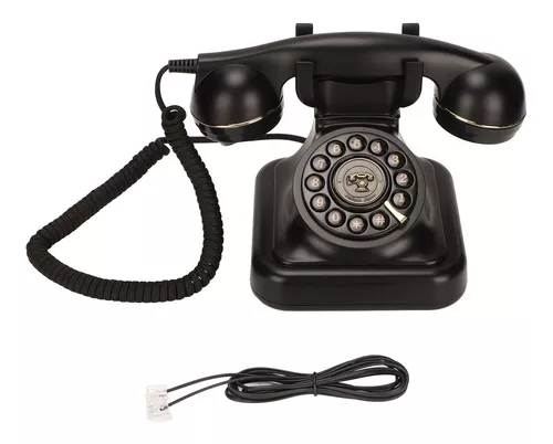 Teléfono vintage, teléfono fijo retro clásico de estilo antiguo, teléfono  europeo con cable con botones grandes para decoración de escritorio en  casa