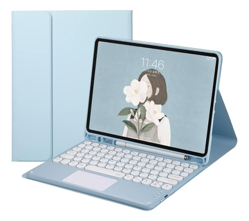 Funda Con Teclado Henghui /para Galaxy Tab 12.4/ Sky Blue