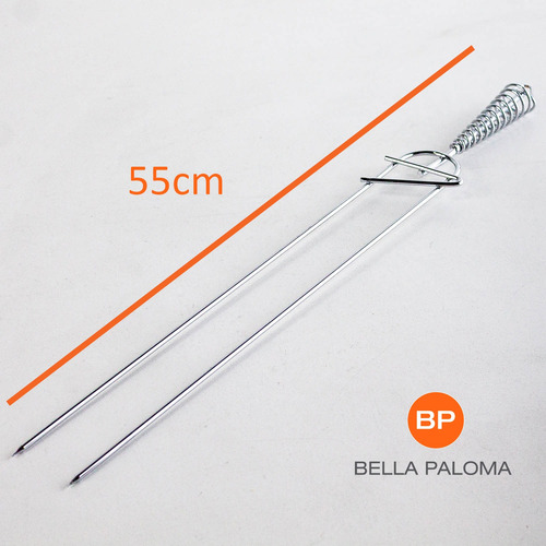 Pinche Achura Doble Cromado Asado 55 Cm
