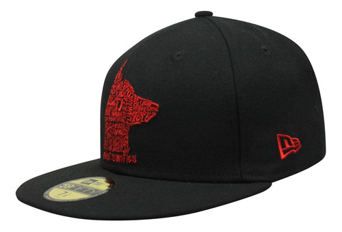 Gorra New Era 5950 Lmx Xolos Letter Red Negro