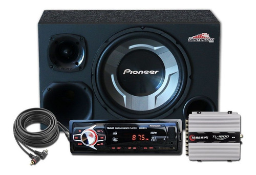 Kit Som Automotivo Radio Bluetooth Caixa Chevette Trio