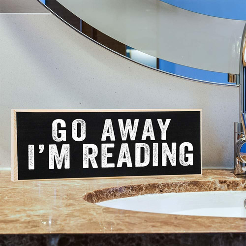 Go Away Reading Letrero Rústico De Madera Gran Regal...