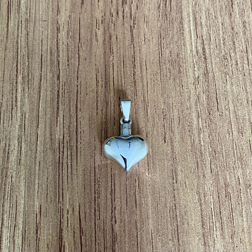 Dije Perfumero Urna Para Ceniza Cremación Plata 925 Agálea Color Corazón estilizado