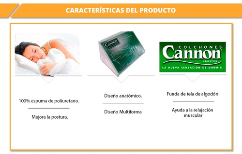 Imagen 2 de 5 de Almohada Cannon Apoya Espalda Triangular Entrega S/c*