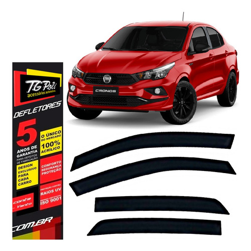 Kit Calha De Chuva Fiat Cronos 2018 A 2023 4 Portas Tg Poli