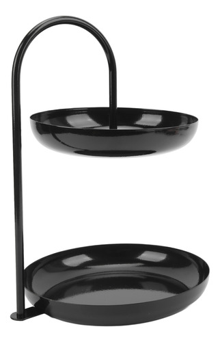 Plato Portafrutas, Clásico, Negro, Decorativo, De Doble Capa