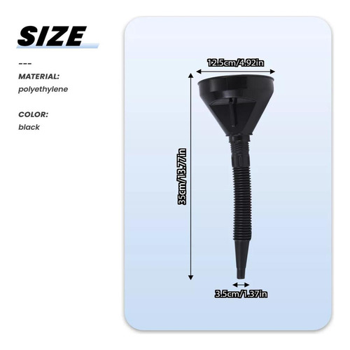 Lq Embudo De Plástico, Cuello Flexible Con Filtro, Filtro